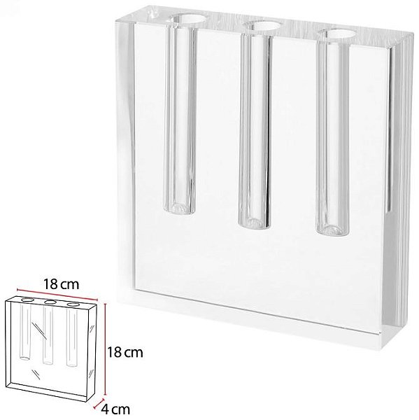 Vaso Decorativo Vidro Cristal Transparente 18cm