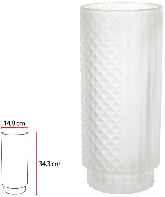 Vaso Decorativo Vidro Transparente Fosco 34,3cm