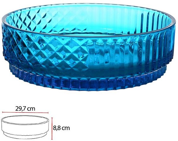 Vaso Decorativo Vidro  Azul Fosco 8,8cm