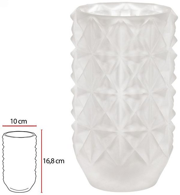Vaso Decorativo Vidro Cristal Transparente Fosco 16,8cm