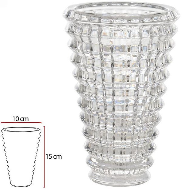 Vaso Decorativo Vidro Cristal Transparente 15cm