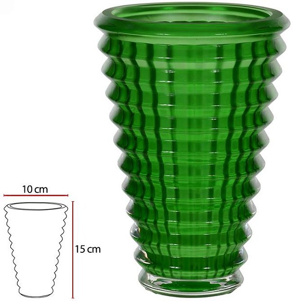 Vaso Decorativo Vidro Cristal Verde 15cm