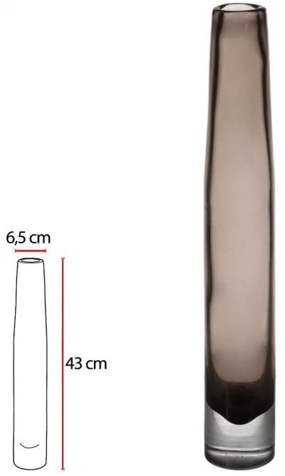 Vaso Decorativo Vidro Marrom 43cm