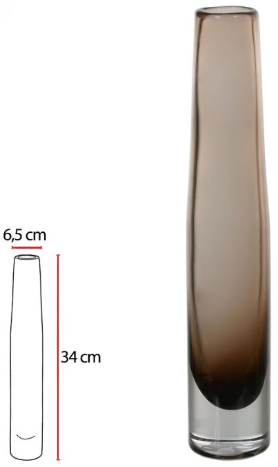 Vaso Decorativo Vidro Marrom 34cm