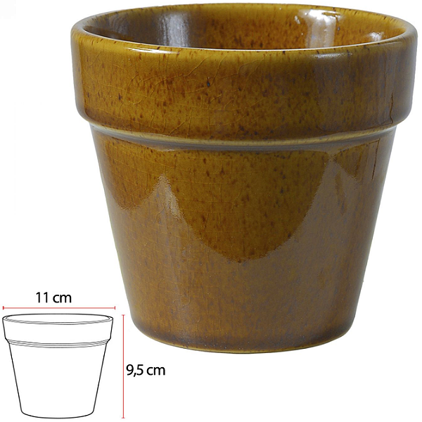 Vaso Decorativo Ceramica Ocre 9,5cm