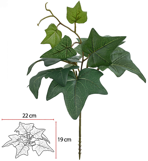 Planta Artificial Folhagem Folha Hera Forracao Pick X10 Verde 20cm