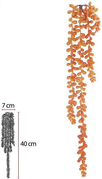 Planta Artificial Folhagem Suculenta Sedum Pendurar X4 Terracota 50cm