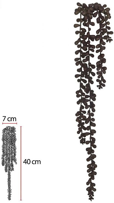 Planta Artificial Folhagem Suculenta Sedum Pendurar X4 Marron Outono 50cm