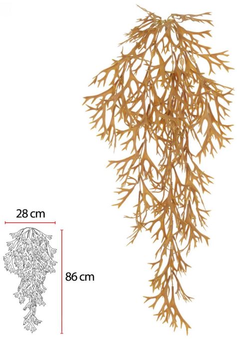 Planta Artificial Folhagem Chifre De Veado Pendurar X95 Palha Outono 76cm