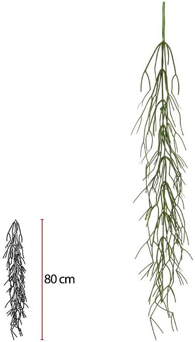 Planta Artificial Folhagem Ripsalis Pendurar Verde 88cm