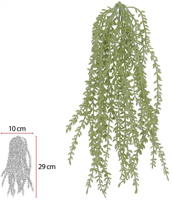 Planta Artificial Folhagem Sedum Pendurar X7 Verde 44cm