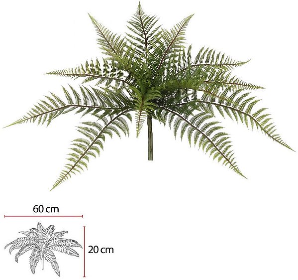 Folhagem Artificial Samambaia X13 Verde 40cm
