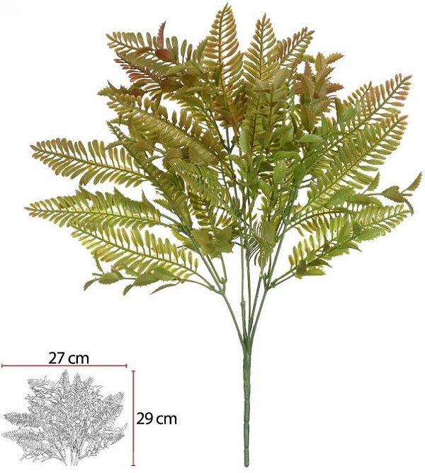 Folhagem Samambaia X25 Verde Outono 36cm