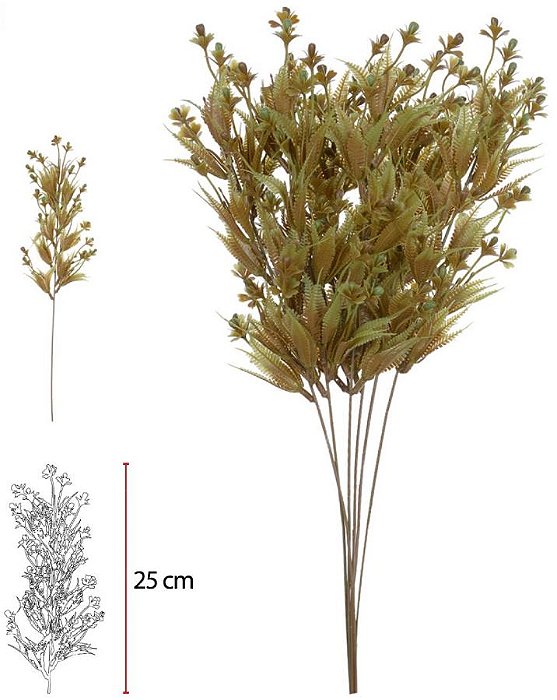 Planta Artificial Samambaia X55 Verde Oliva 55cm