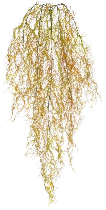 Planta Artificial Folhagem Grass Pendurar C/Print X45 Verde Outono 93cm