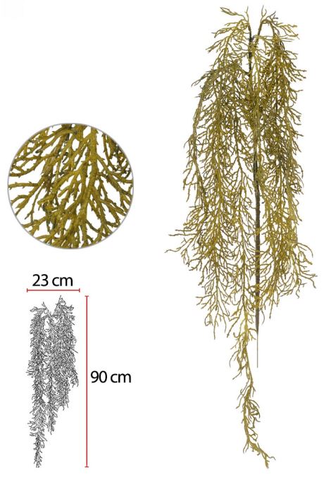 Planta Artificial Folhagem Grass Pendurar C/Print X9 Verde Claro 90cm