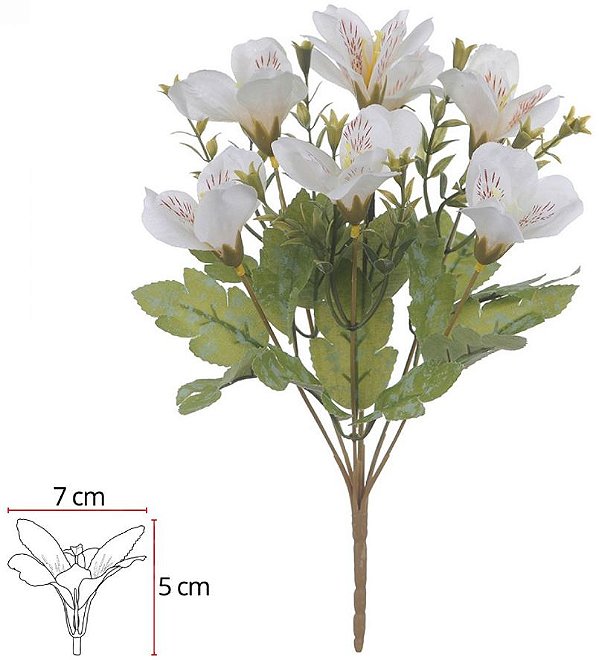 Buque Astromelia X7 Branco Outono 34cm