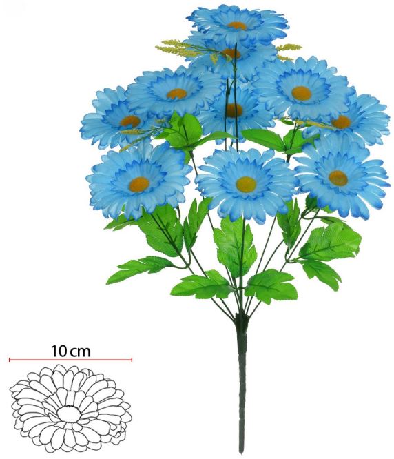 Buque Gerbera X10 Azul 50cm