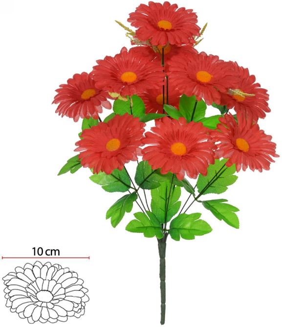 Buque Gerbera X10 Vermelho 50cm