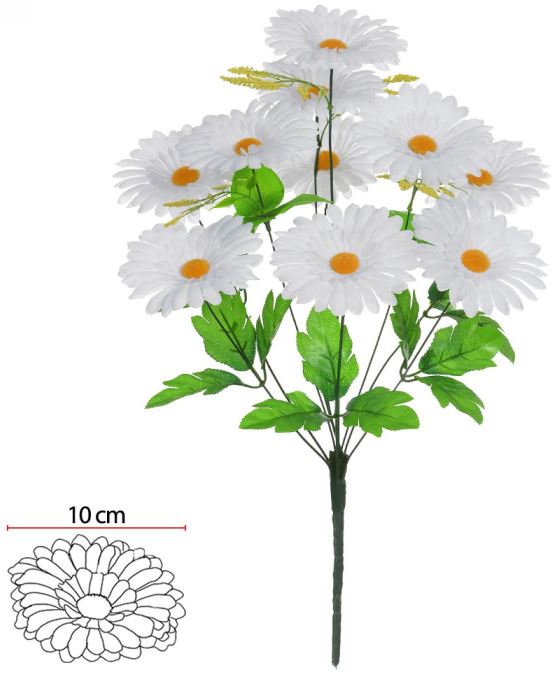 Buque Gerbera X10 Branco 50cm