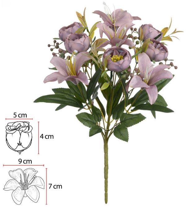 Buque Rosa Cabbage X9 Lavanda 35cm