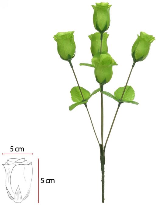 Buque Rosa Botao X5 Verde 35cm