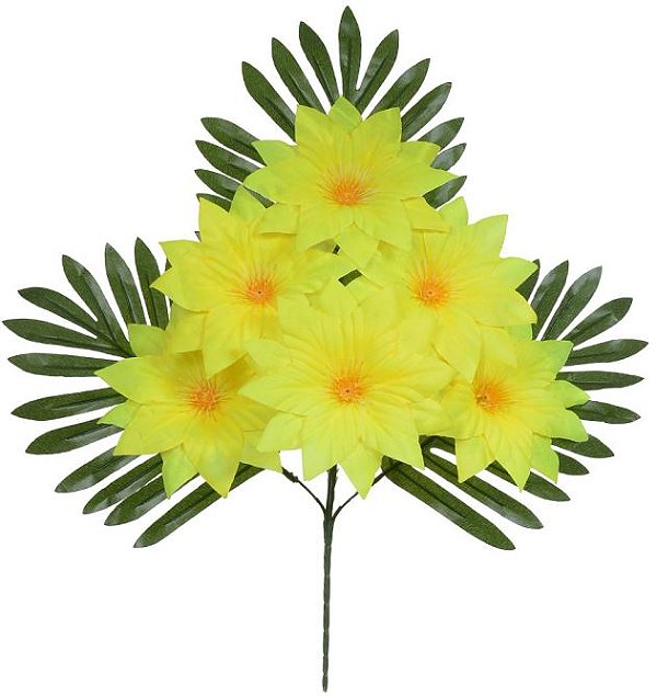 Buque Dalia Arranjo X6 Amarelo 45cm