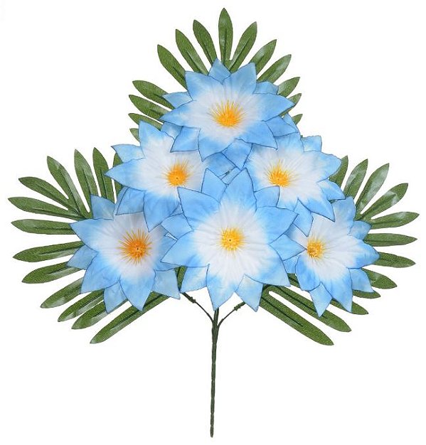 Buque Dalia Arranjo X6 Azul 45cm