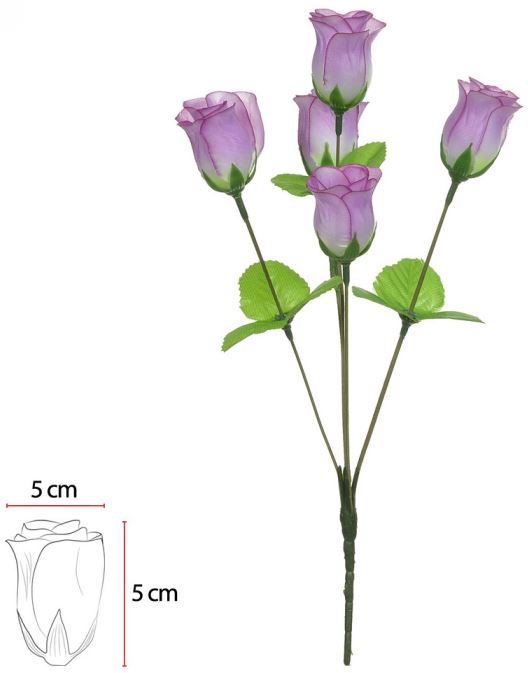 Buque Rosa Botao X5 Lavanda 35cm