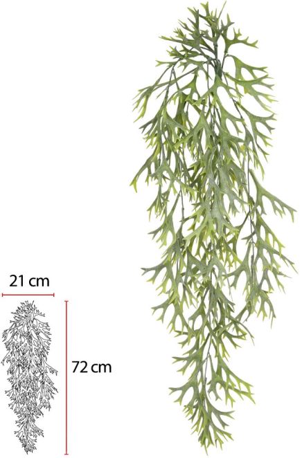 Planta Artificial Folhagem Chifre De Veado Pendurar X77  Verde 77cm