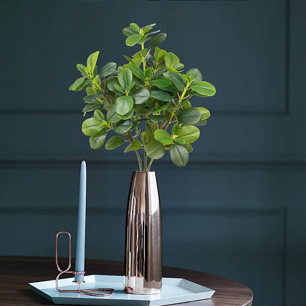 Planta Artificial De Ficus Decorativa Ramos Longos Verde 70cm