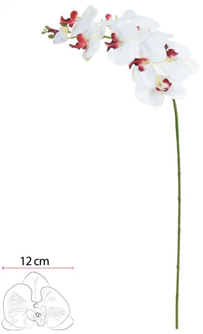 Haste Orquidea Phalaenopsis Real Toque X9 Branco Beauty 96cm