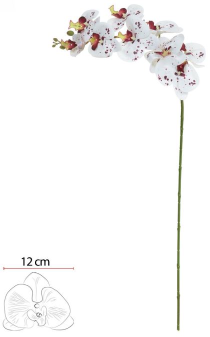 Haste Orquidea Phalaenopsis Real Toque X9 Branco Beauty 96cm