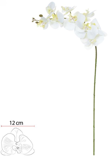 Haste Orquidea Phalaenopsis Real Toque X9 Branco Amarelo 96cm