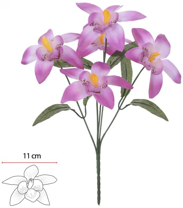 Buque Orquidea Dendrobium X5 Lavanda 32cm