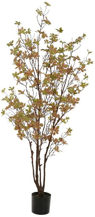 Planta Artificial Árvore Folha Pu C/Pote X150 Verde Outono 1,20m