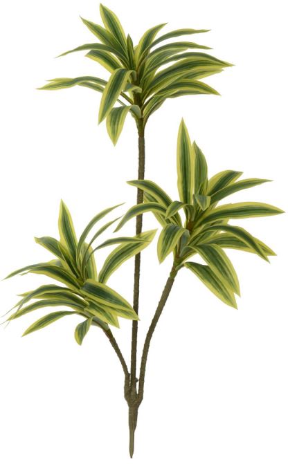 Planta Artificial Arvore Dracena Reflexa Real Toque X61 Verde Amarelo 70cm