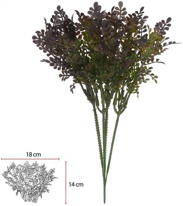Planta Artificial Folhagem Pick Grass Plastico X5 Com 6 Hastes Marrom Outono 20cm