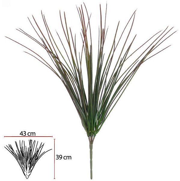 Planta Artificial Grass C/Print X55 Verde Outono 46cm