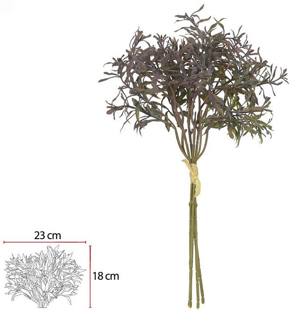 Planta Artificial Buque Grass Ramalhete C/Fita X4 Verde Outono 34cm