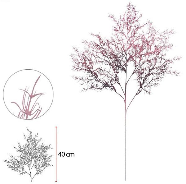 Planta Artificial Folhagem Grass C/Print X34 Marsala 2T 80cm