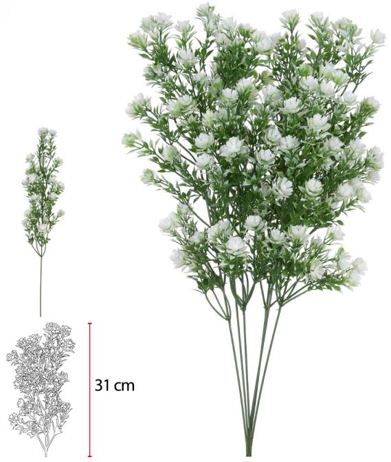 Planta Artificial Grass C/Print X27 Branco 49cm