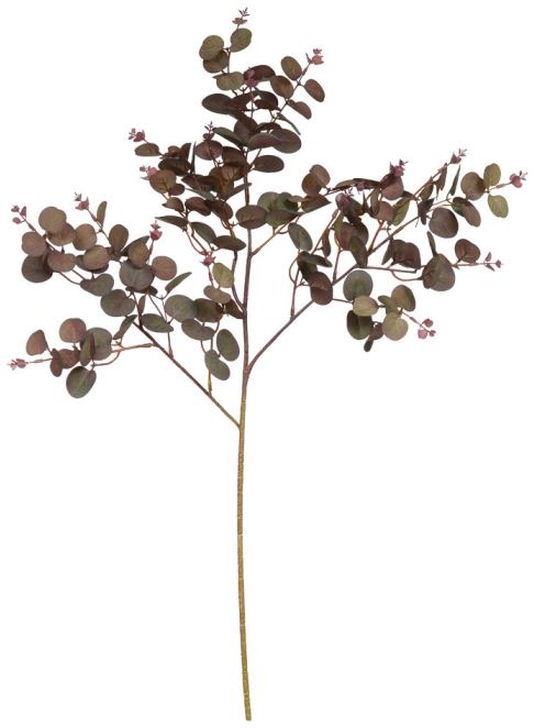 Planta Artificial Folhagem Galho Eucalipto X144 Marsala 77cm