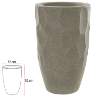 Vaso Luna Conico Granito 52cm
