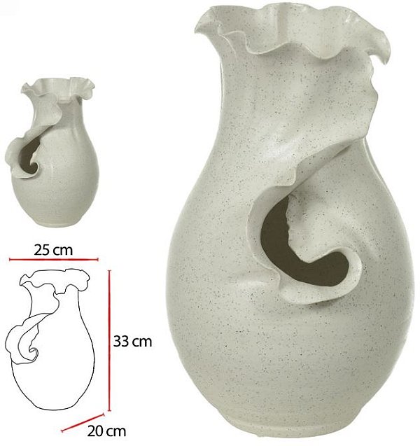 Vaso Decorativo Ceramica Branco 33cm