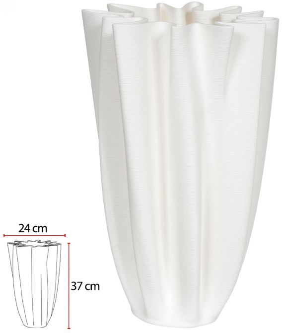 Vaso Decorativo Ceramica Off White 37cm
