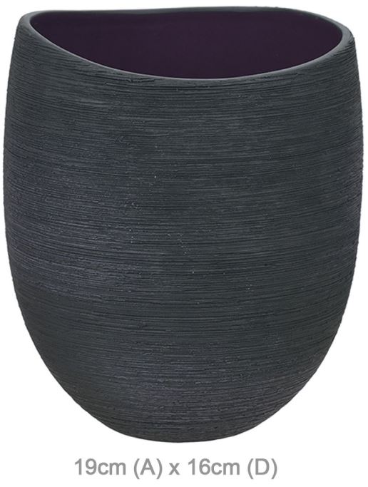 Vaso Decorativo Ceramica P/Ornamentacao Cinza Purpura 19cm