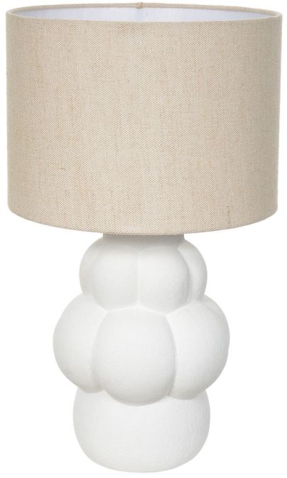 Abajur Ceramica Branco Bege 33cm
