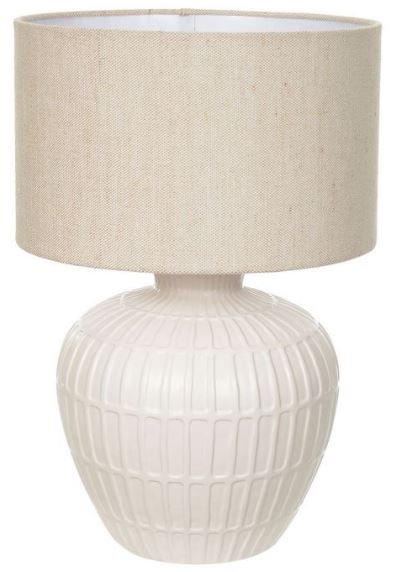 Abajur Ceramica Branco Bege 32cm