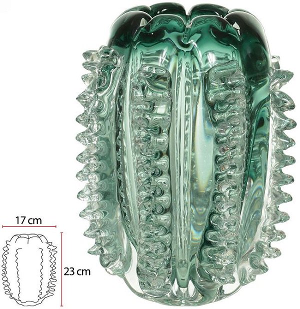 Vaso Decorativo Vidro Tipo Murano Verde 23cm